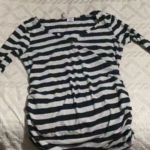 Grey/black striped long sleeve top
